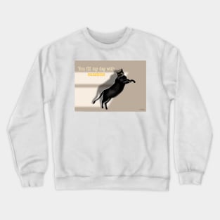 Thoughtful Sunshine Black Cat Crewneck Sweatshirt